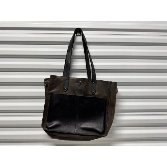 Women Business Shoulder bag Genuine Leather Everyday Purse Black & Brown - Picture 1 of 4